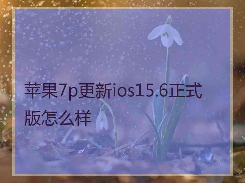 苹果7p更新ios15.6正式版怎么样