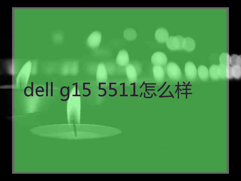 dell g15 5511怎么样