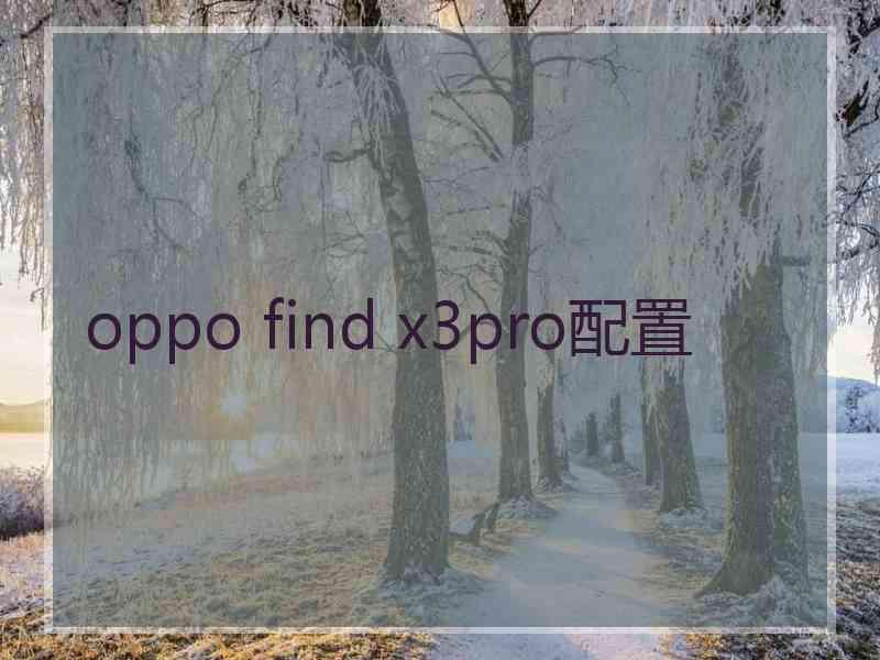 oppo find x3pro配置