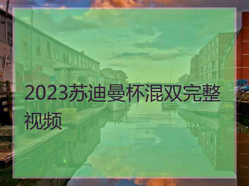 2023苏迪曼杯混双完整视频