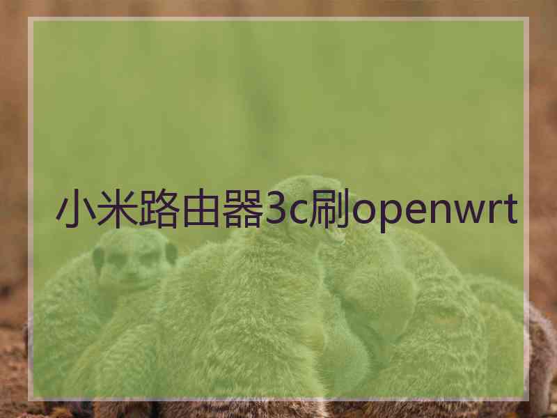 小米路由器3c刷openwrt