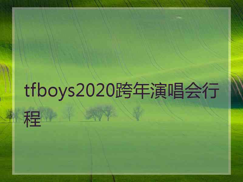 tfboys2020跨年演唱会行程