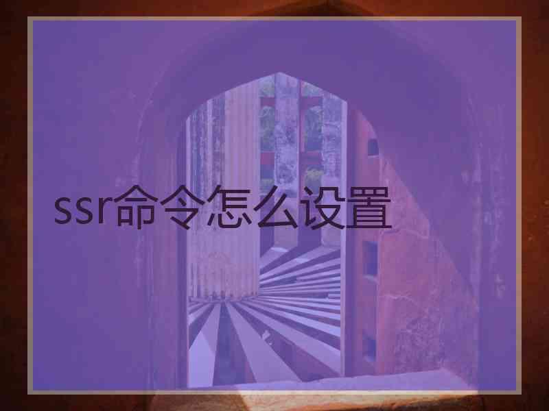 ssr命令怎么设置