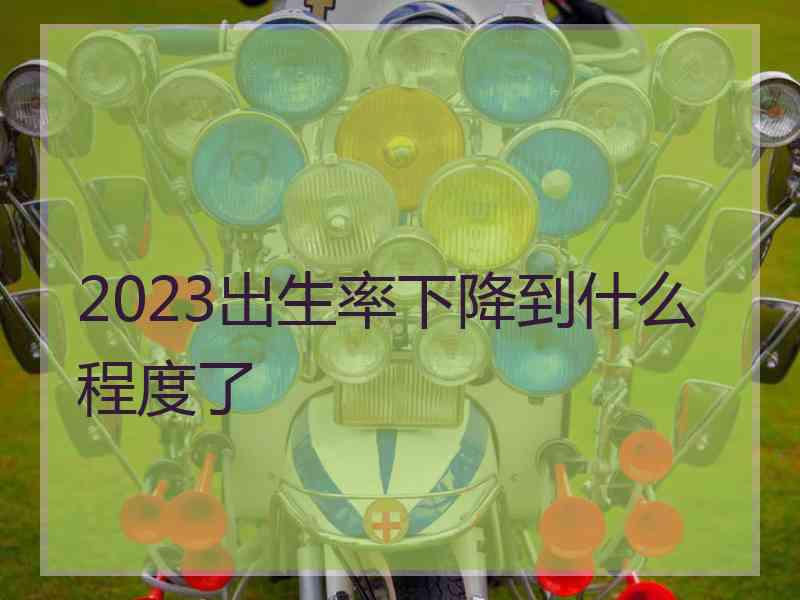 2023出生率下降到什么程度了