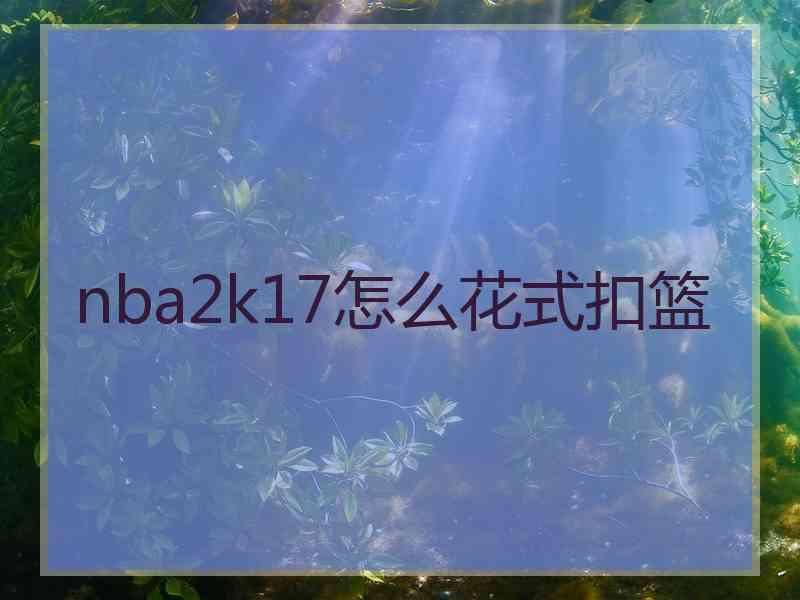 nba2k17怎么花式扣篮