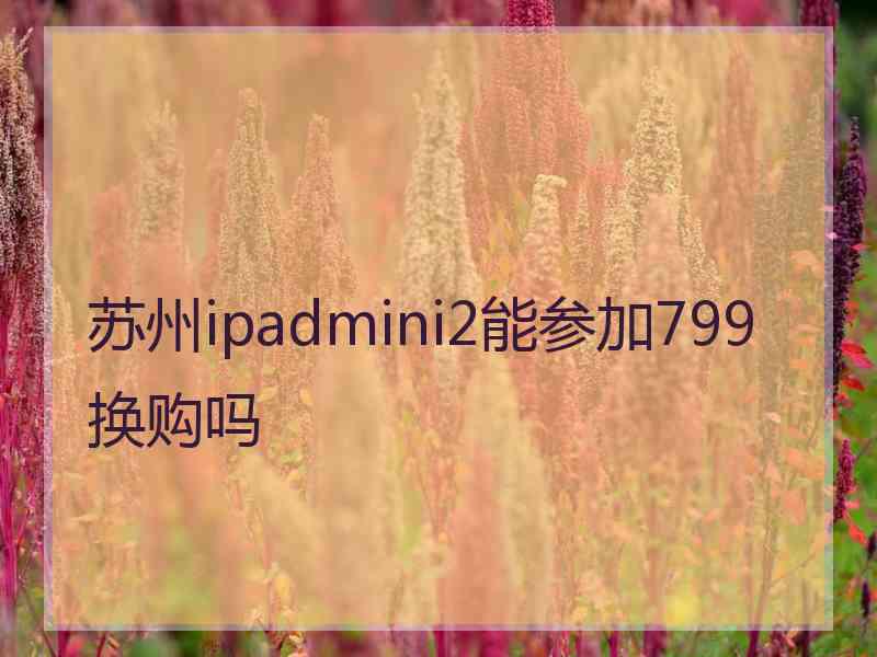 苏州ipadmini2能参加799换购吗