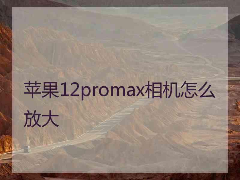 苹果12promax相机怎么放大