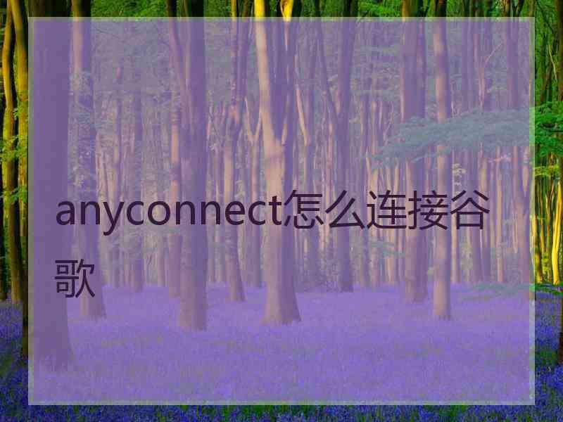 anyconnect怎么连接谷歌