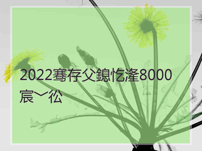 2022骞存父鎴忔湰8000宸﹀彸