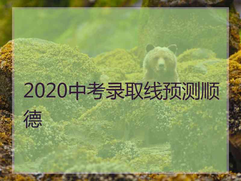 2020中考录取线预测顺德