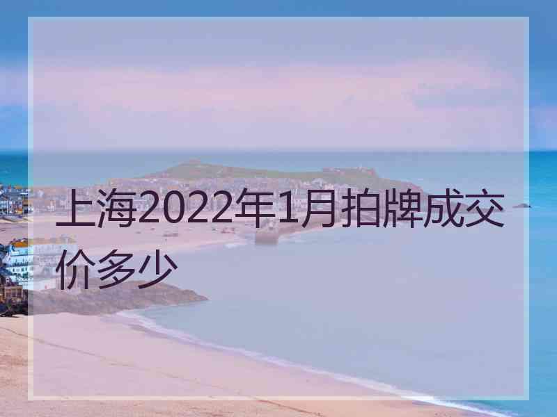 上海2022年1月拍牌成交价多少