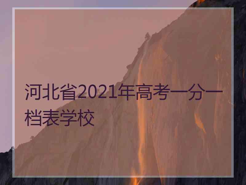 河北省2021年高考一分一档表学校