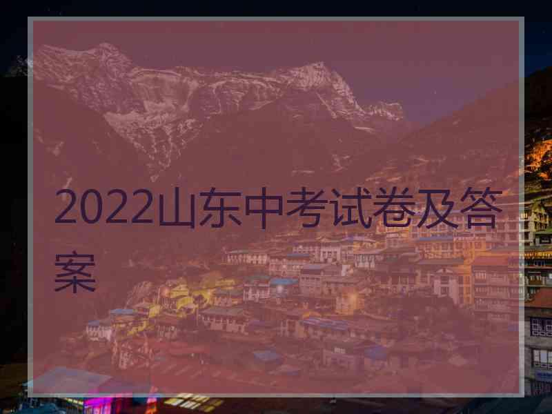 2022山东中考试卷及答案