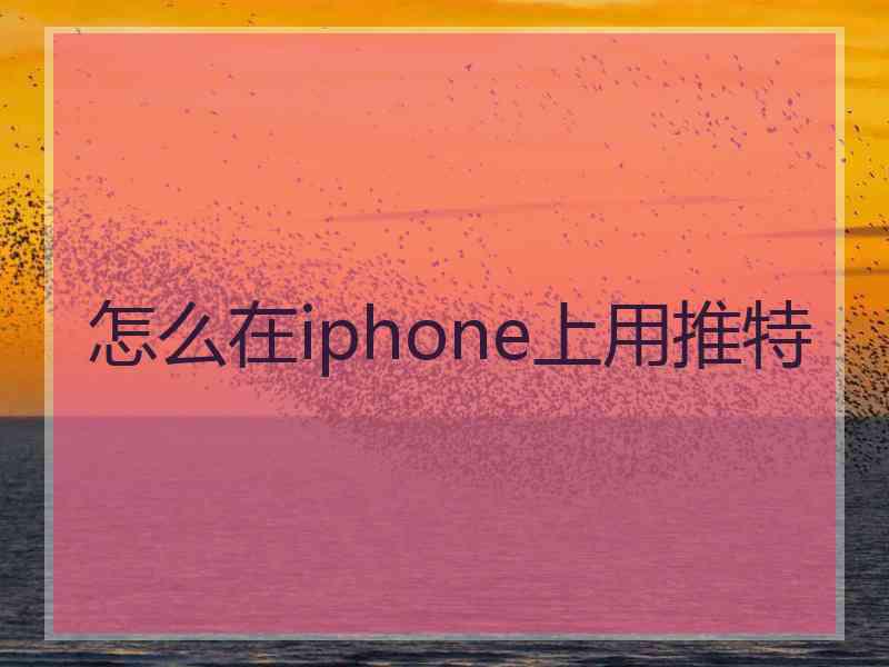 怎么在iphone上用推特