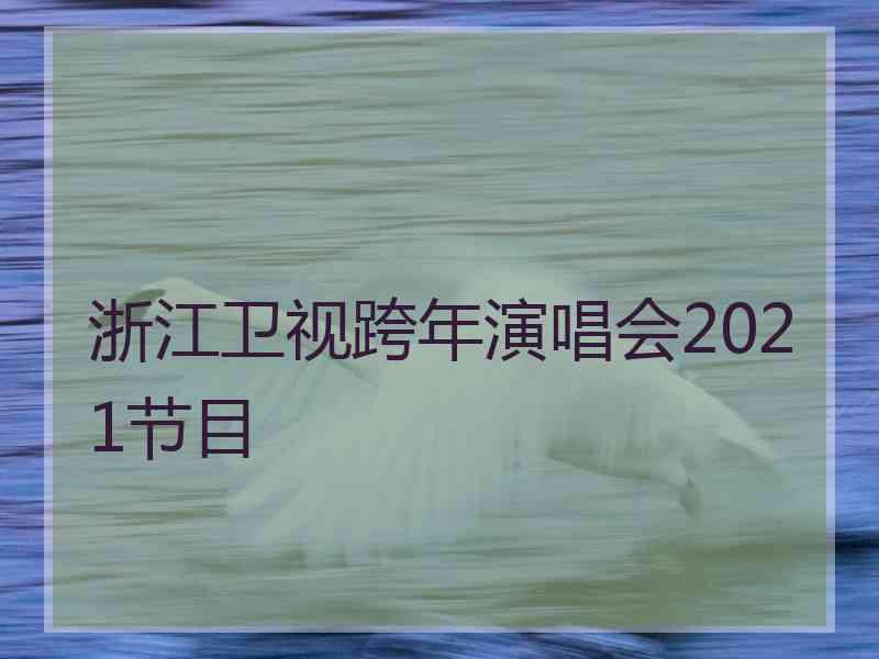 浙江卫视跨年演唱会2021节目