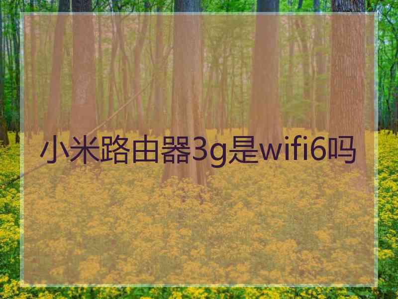 小米路由器3g是wifi6吗