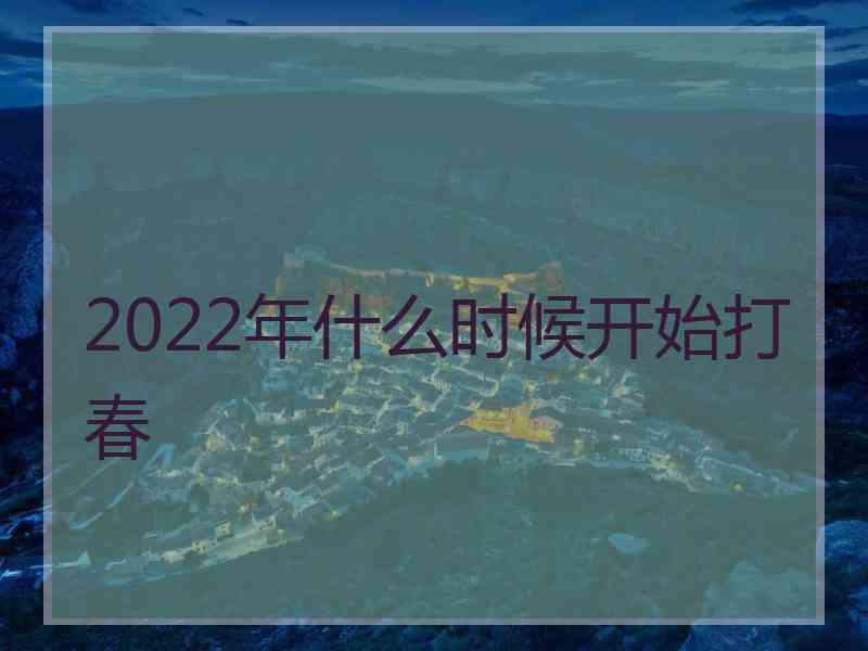 2022年什么时候开始打春