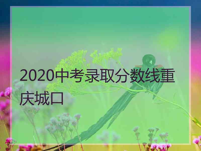 2020中考录取分数线重庆城口